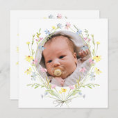 Pastel Wildblumen Taufe Danke Karte (Vorne/Hinten)