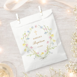 Pastel Wildblumen Taufe Geschenktütchen
