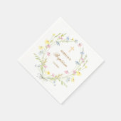 Pastel Wildblumen Taufe Serviette (Ecke)
