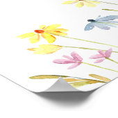 Pastel Wildblumen Taufe Willkommen Poster (Ecke)