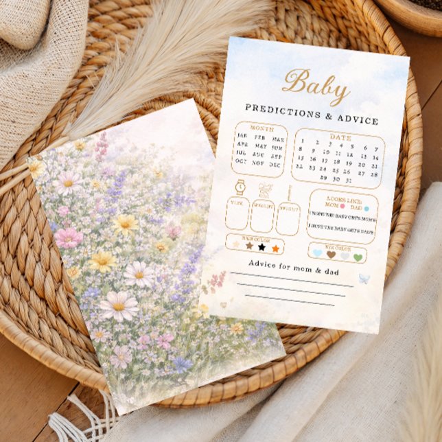 Pastel Wildflower Baby Predictions Advice Card (Von Creator hochgeladen)