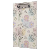 Pastel Wildflower Collage – Chic Floral Geometric  Klemmbrett (Links)
