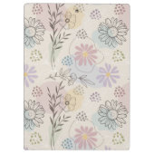 Pastel Wildflower Collage – Chic Floral Geometric  Klemmbrett (Rückseite)