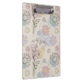 Pastel Wildflower Collage – Chic Floral Geometric  Klemmbrett (Rechts)