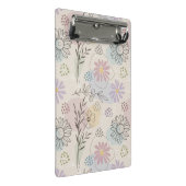 Pastel Wildflower Collage – Chic Floral Geometric  Mini Klemmbrett (Schrägansicht)