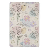 Pastel Wildflower Collage – Chic Floral Geometric  Mini Klemmbrett (Rückseite)