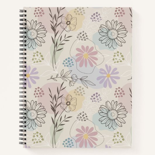 Pastel Wildflower Collage – Chic Floral Geometric  Notizblock (Vorderseite)