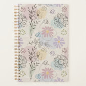 Pastel Wildflower Collage – Chic Floral Geometric  Planer (Vorderseite)