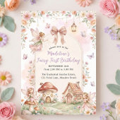 Pastel Wildflower Fairy First 1st Birthday Party Einladung