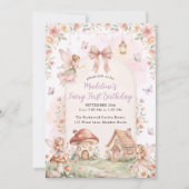 Pastel Wildflower Fairy First 1st Birthday Party Einladung (Vorderseite)