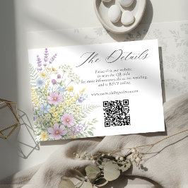 Pastel Wildflower Floral Garden Wedding Website QR Begleitkarte