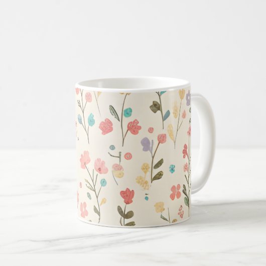 Pastel Wildflower Meadow Kaffeetasse (VorderseiteRechts)