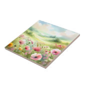Pastel Wildflower Meadow Landscape Fliese (Seite)