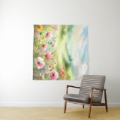 Pastel Wildflower Meadow Landscape Wandteppich (Beispiel (Horizontal))