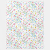 Pastel Wildflower Meadow Pattern Fleecedecke (Vorderseite)