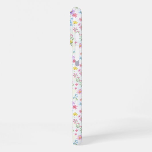 Pastel Wildflower Meadow Pattern iPhone Hülle (Linke Seite)