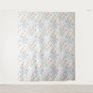 Pastel Wildflower Meadow Pattern Wandteppich