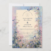 Pastel Wildflower Meadow Wedding Einladung (Vorderseite)
