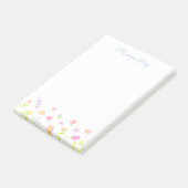 Pastel Wildflower Personalized Blue Post-It Notes Klebezettel (angewinkelt)