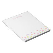 Pastel Wildflower Personalized Pink Notepad Notizblock (angewinkelt)