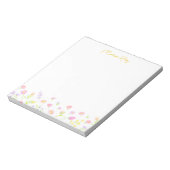 Pastel Wildflower Personalized Yellow Gold Notepad Notizblock (Rotiert)