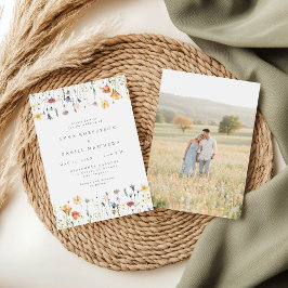 Pastel Wildflower Photo Wedding Invitation Einladung