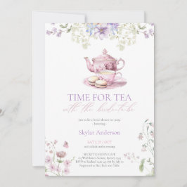 Pastel Wildflower Time for Tea Bridal Shower Party Einladung