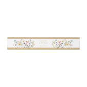Pastel Wildflower Wedding Beige Border Einladungsbanderole (Flach)