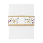 Pastel Wildflower Wedding Beige Border Einladungsbanderole (Rückseitenbeispiel)