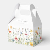 Pastel Wildflower Wedding Favor Boxes Geschenkschachtel (Rückseite)