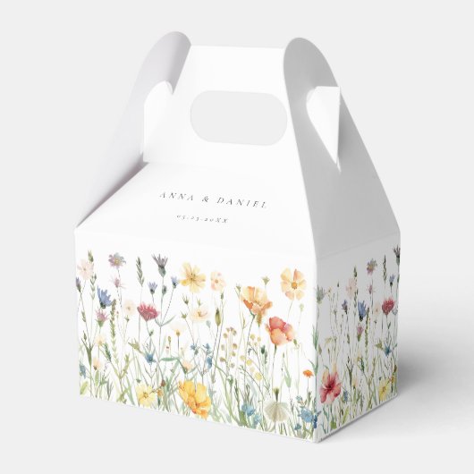 Pastel Wildflower Wedding Favor Boxes Geschenkschachtel (Vorderseite)