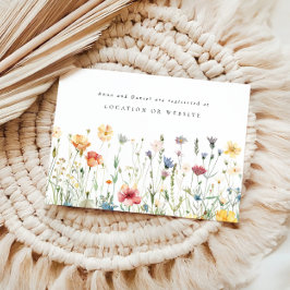 Pastel Wildflower Wedding Registry Enclosure Begleitkarte