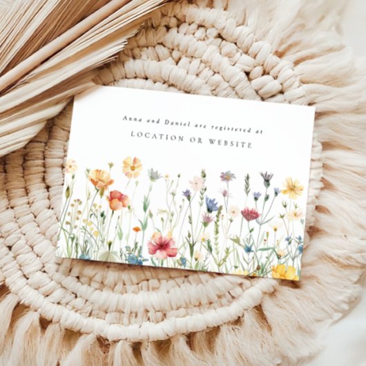 Pastel Wildflower Wedding Registry Enclosure Begleitkarte