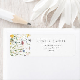 Pastel Wildflower Wedding Return Address