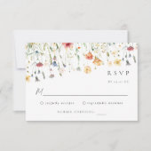 Pastel Wildflower Wedding RSVP Card (Vorderseite)