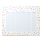 Pastel Wildflower Weekly Planner Notepad in Blue Notizblock (Vorderseite)