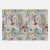 Pastel Wildflower Wrapping Paper Set Geschenkpapier Set (Vorderseite 3)