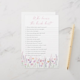 Pastel Wildflowers Who Knows the Bride Best Game