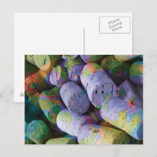 Pastel Wine Corks Postkarte (Vorne/Hinten)