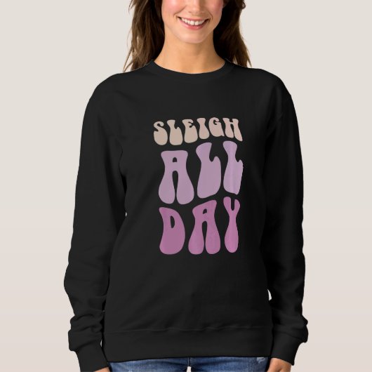 Pastel Winter Christmas Sleigh All Day 2 Sweatshirt (Vorderseite)