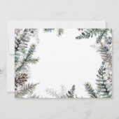 Pastel Winter Greenery Elegant Monogram Note Card Mitteilungskarte (Rückseite)