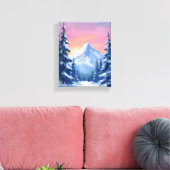 Pastel Winter Mountain Watercolor Landscape Leinwanddruck (Insitu (Wohnzimmer))