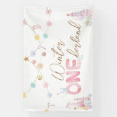 Pastel Winter Onederland Erste Geburtstagsparty Banner (Vertikal)
