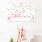 Pastel Winter Onederland Erste Geburtstagsparty Banner (InSitu)