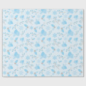 Pastel Winter Snowflake Pinecone Mistletoe Geschen Geschenkpapier (Flach)