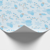 Pastel Winter Snowflake Pinecone Mistletoe Geschen Geschenkpapier (Ecke)