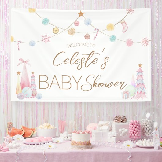 Pastel Winter Wonderland Baby Dusche Willkommen Banner (Party)
