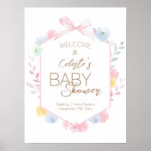 Pastel Winter Wonderland Baby Dusche Willkommen Poster (Vorne)