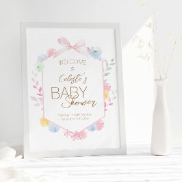 Pastel Winter Wonderland Baby Dusche Willkommen Poster