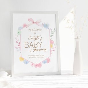 Pastel Winter Wonderland Baby Dusche Willkommen Poster